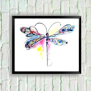 8" x 10" Dragonfly Art Print Signed by Artist